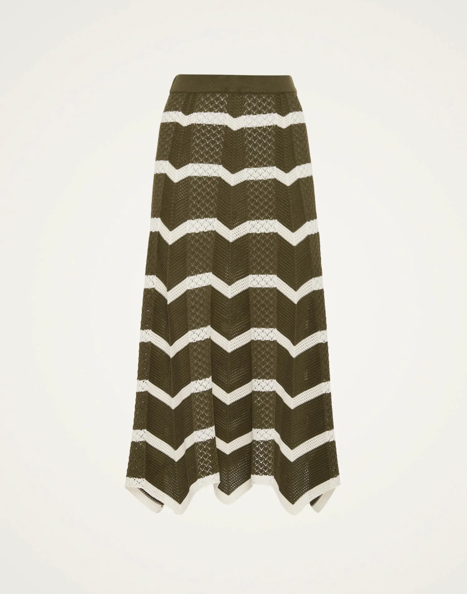 La DoubleJ Maglieria|Gonne<Chevron SkirtSolid Camouflage in Knit Chevron