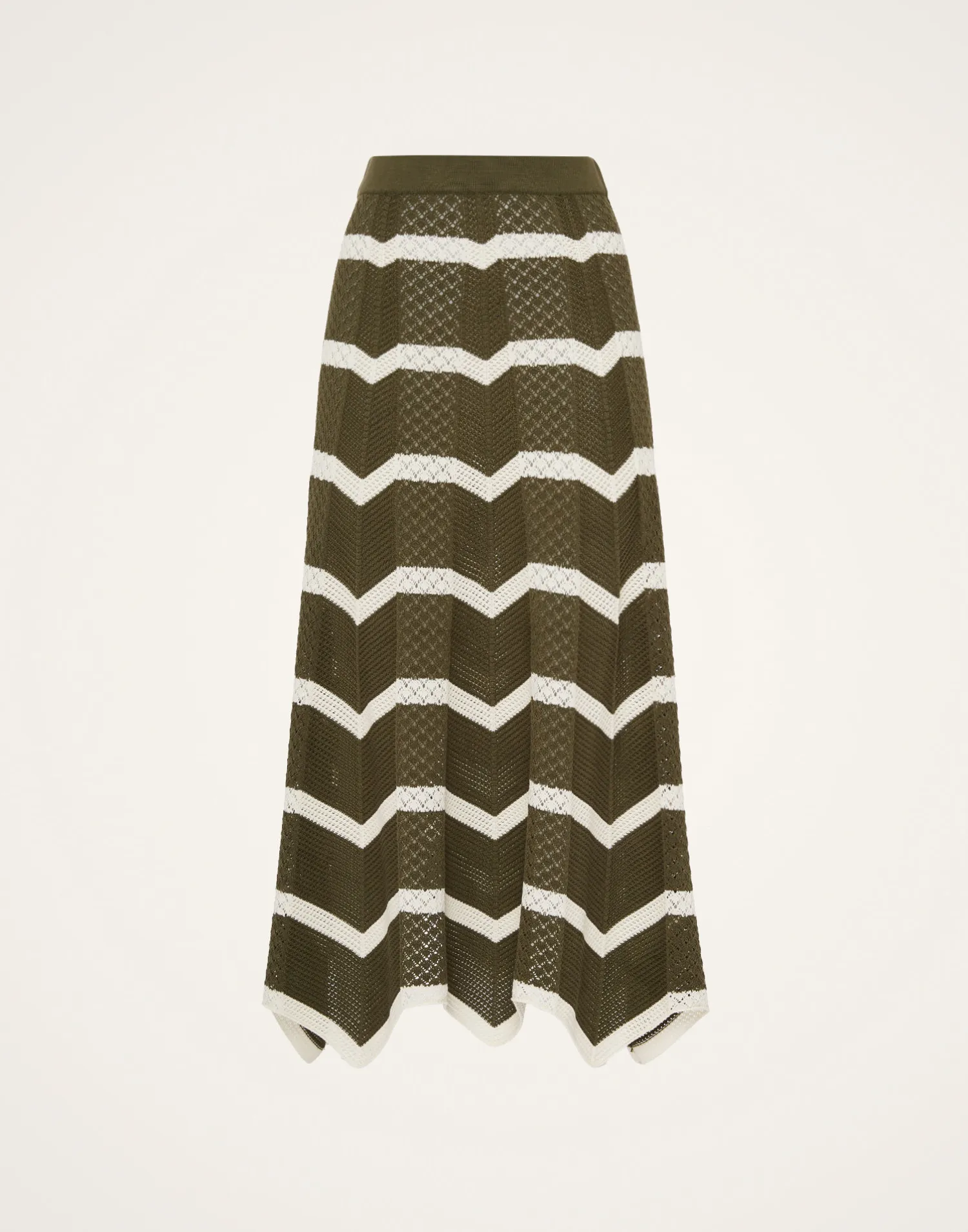 La DoubleJ Maglieria|Gonne<Chevron SkirtSolid Camouflage in Knit Chevron