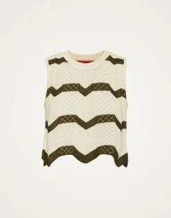 La DoubleJ Maglieria|Camicie E Top<Chevron TopSolid Camouflage in Knit Chevron