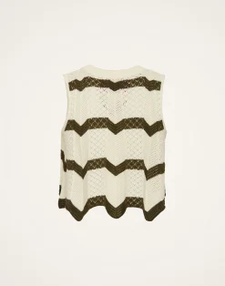 La DoubleJ Maglieria|Camicie E Top<Chevron TopSolid Camouflage in Knit Chevron