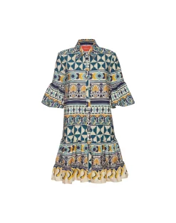 La DoubleJ Vestiti<Choux DressCasareale Small Plac&egrave;e Cream in Summer Poplin