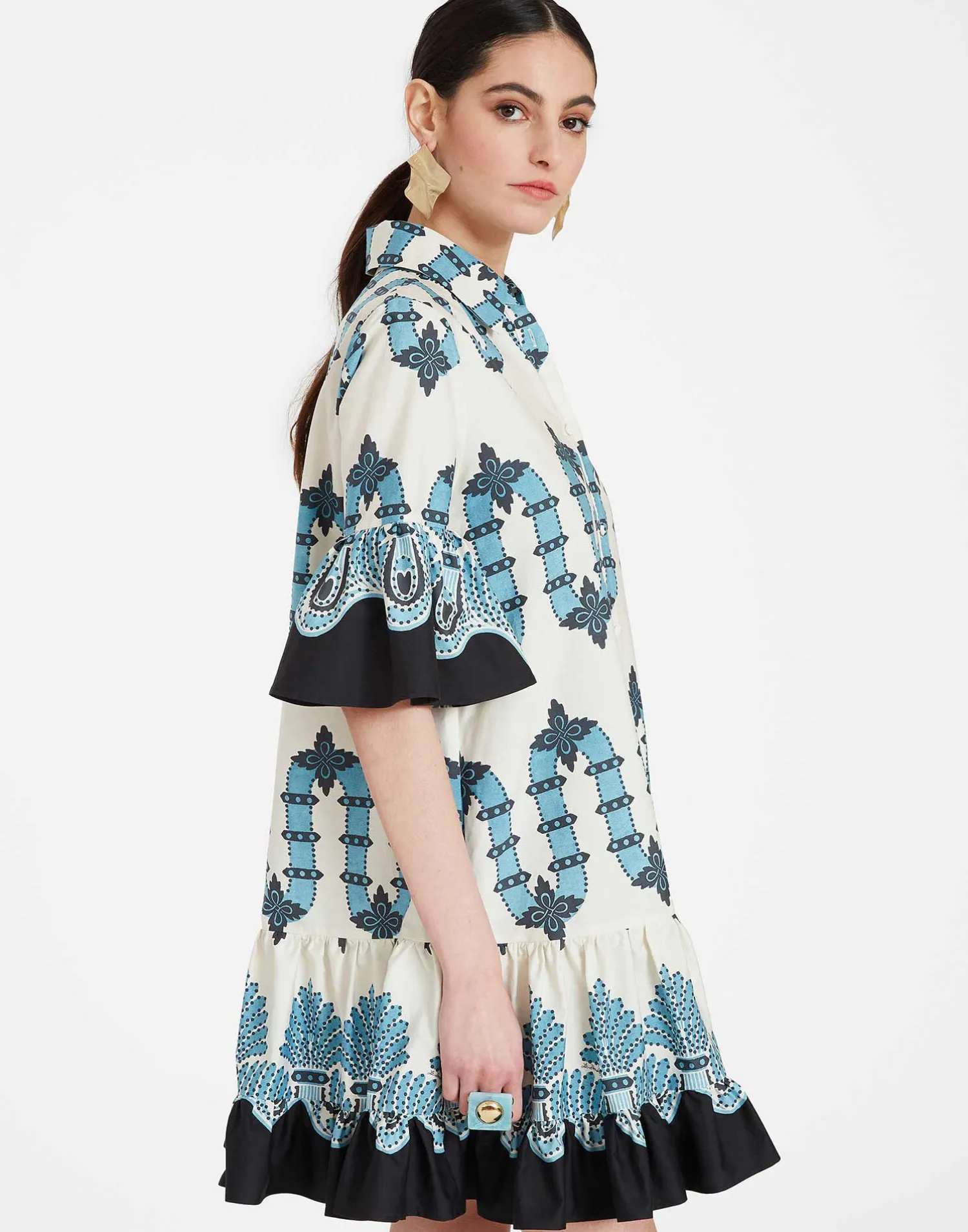 La DoubleJ Vestiti<Choux DressScirocco Placée Ivory in Summer Poplin