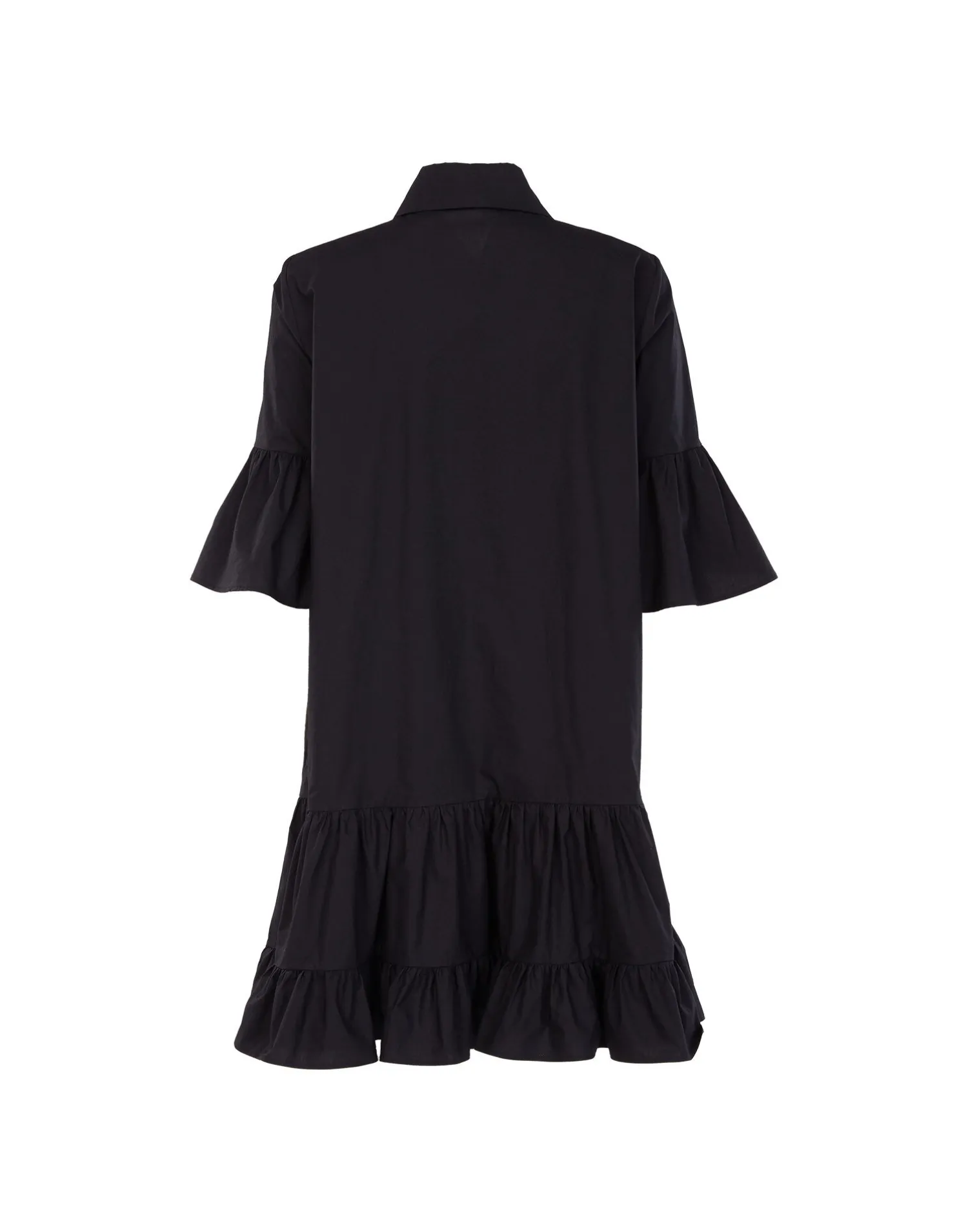 La DoubleJ Vestiti<Choux DressSolid Black in Cotton Poplin