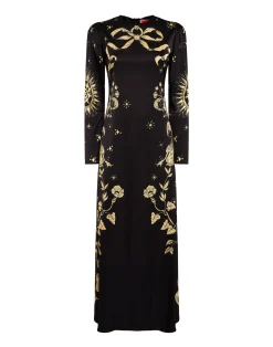 La DoubleJ Vestiti<Clingy Swing DressBoboli Plac&eacute;e Black in Stretch Satin