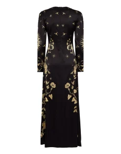 La DoubleJ Vestiti<Clingy Swing DressBoboli Plac&eacute;e Black in Stretch Satin