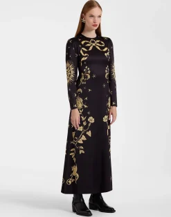 La DoubleJ Party Dressing<Clingy Swing DressBoboli Placée Black in Stretch Satin