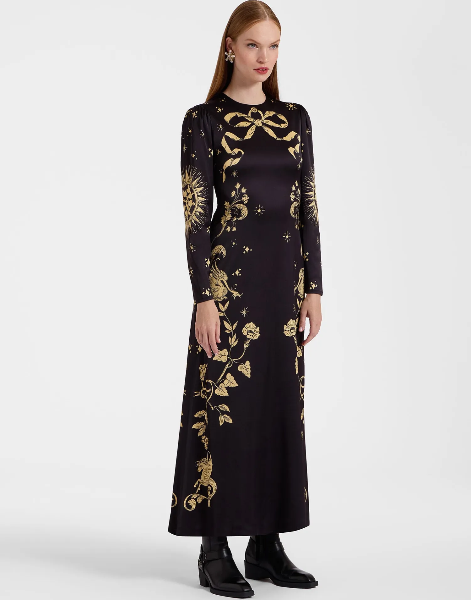 La DoubleJ Party Dressing<Clingy Swing DressBoboli Placée Black in Stretch Satin