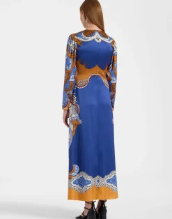 La DoubleJ Vestiti<Clingy Swing DressPortal Plac&eacute;e Light Blue in Stretch Satin