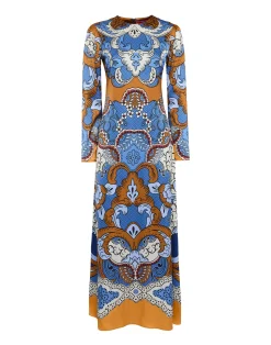 La DoubleJ Vestiti<Clingy Swing DressPortal Plac&eacute;e Light Blue in Stretch Satin