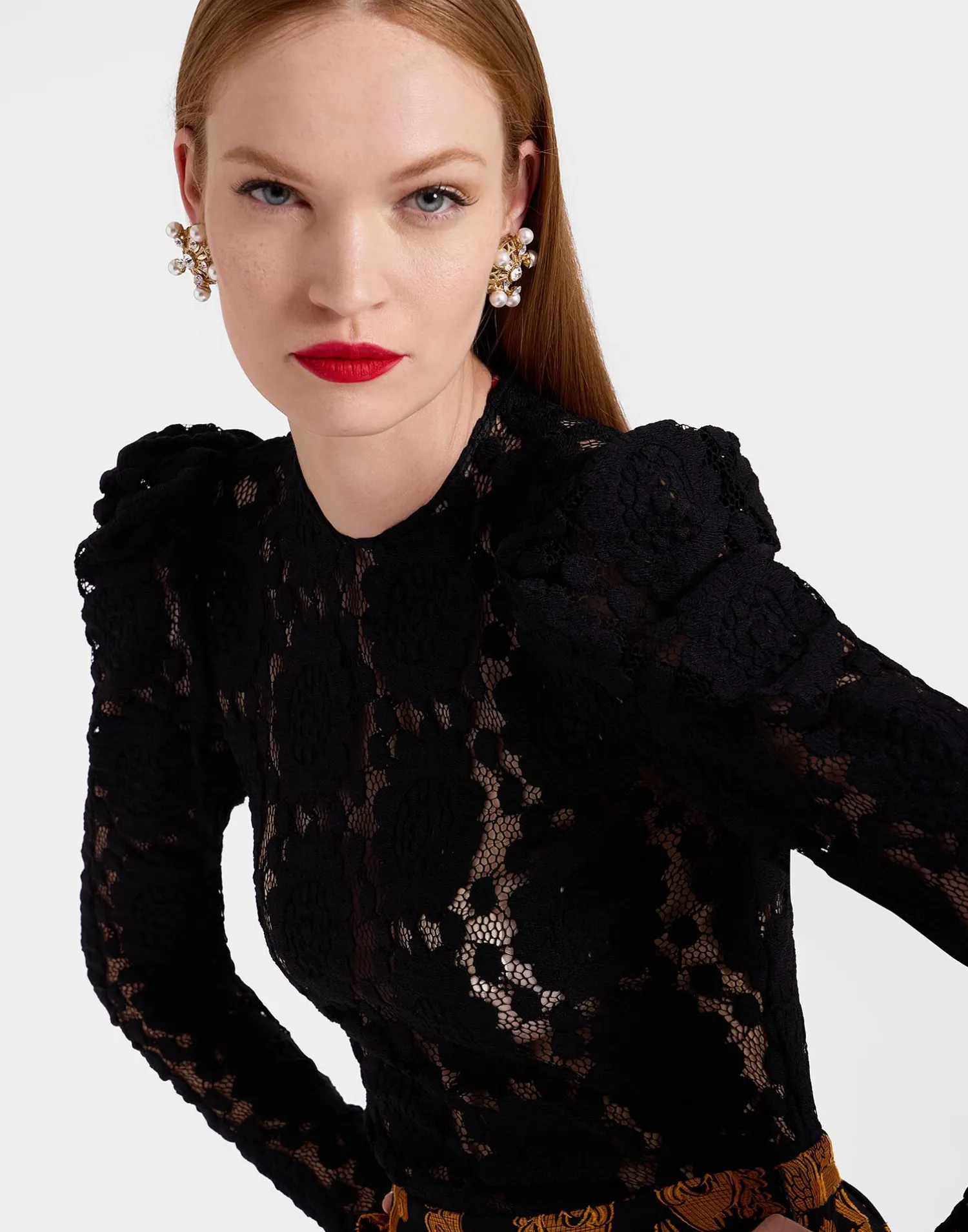 La DoubleJ Camicie E Top<Clingy TopSolid Black in Stretch Lace