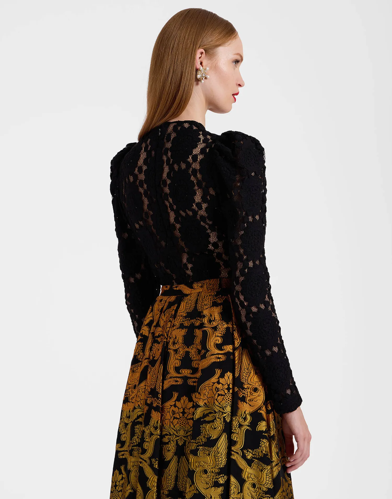La DoubleJ Camicie E Top<Clingy TopSolid Black in Stretch Lace