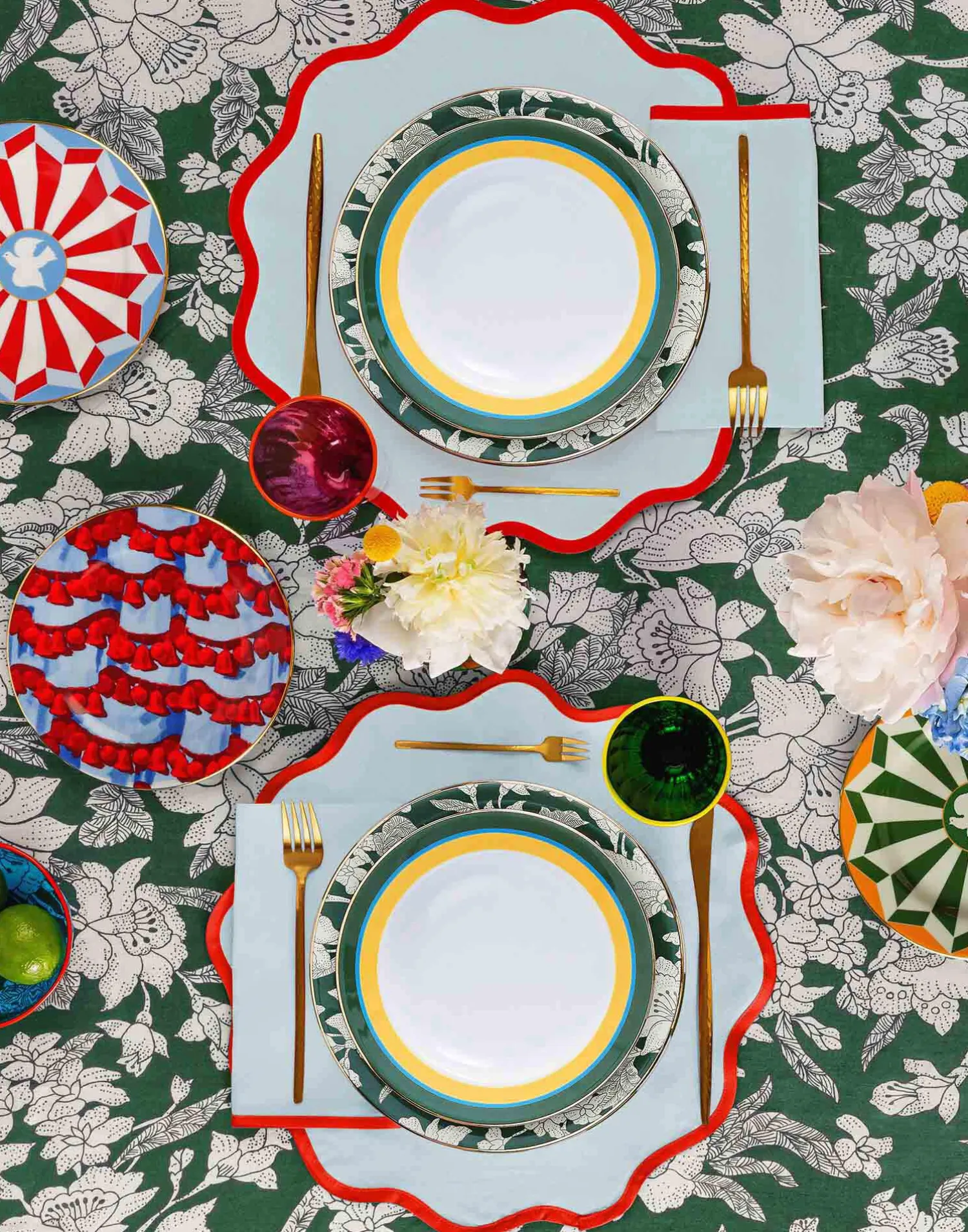 La DoubleJ Runner E Tovagliette|Tessili<Cloud Placemat Set of 2Rainbow Celeste in Linen