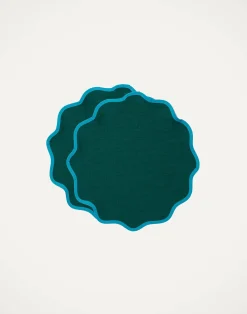 La DoubleJ Runner E Tovagliette|Tessili<Cloud Placemat Set of 2Tinta Unita Verde in Cotton