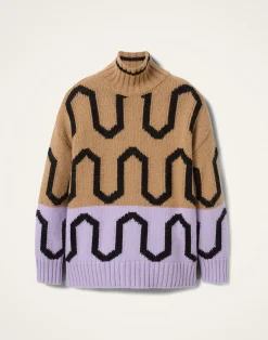 La DoubleJ Maglieria<Comber TurtleneckCamel & Lilac in Wool