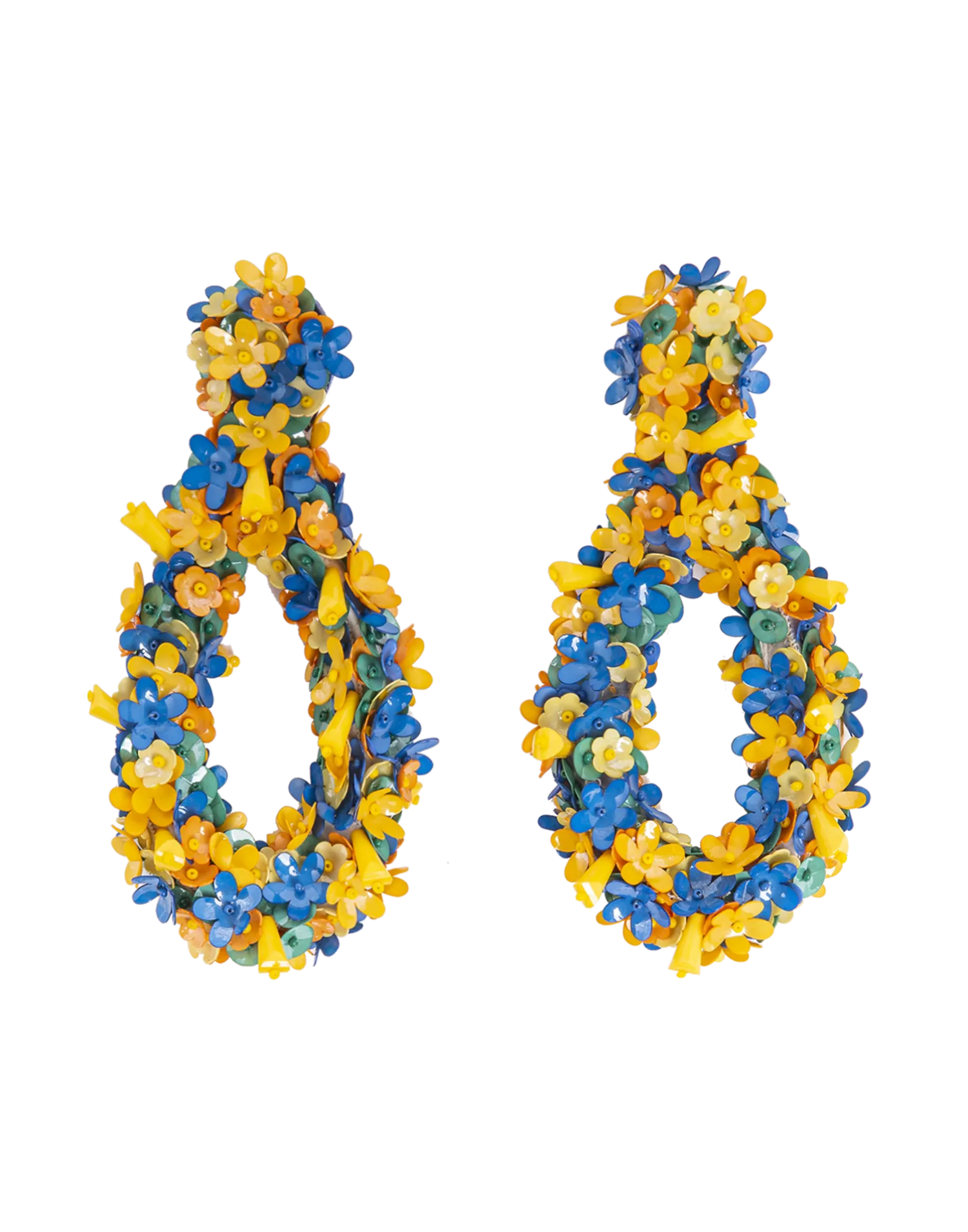 La DoubleJ Bijoux|Accessories<Confetti Hoop EarringsSolid Yellow in Macro Flower