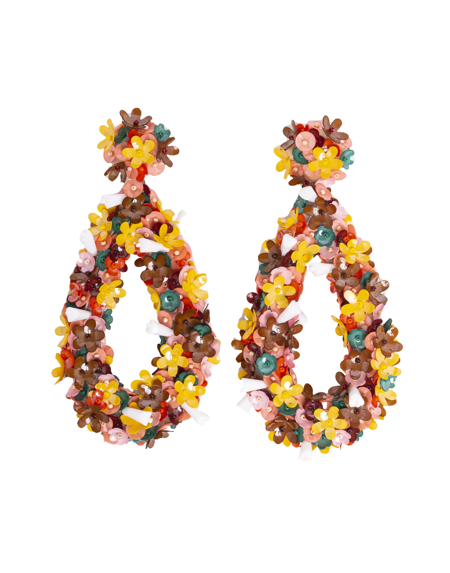 La DoubleJ Bijoux|Accessories<Confetti Hoop EarringsSolid Pink in Macro Flower