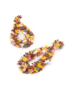 La DoubleJ Bijoux|Accessories<Confetti Hoop EarringsSolid Pink in Macro Flower