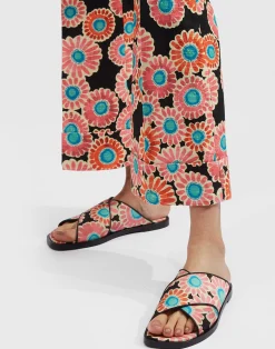 La DoubleJ Scarpe|Accessories<Criss-Cross SandalsCrazy Daisy Black in Twill