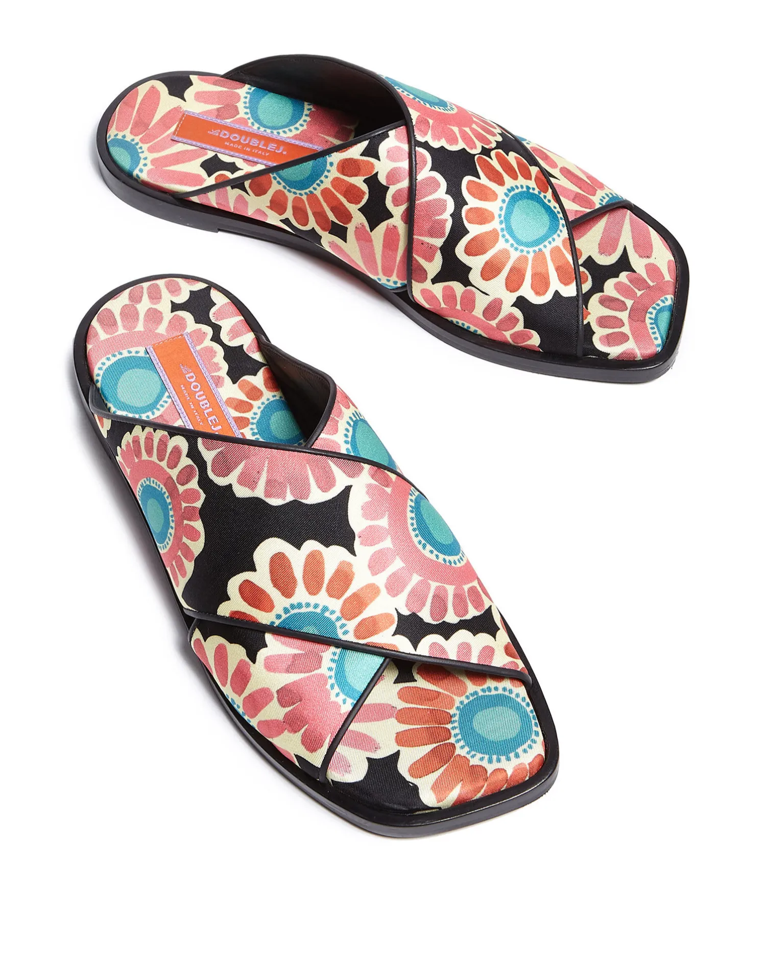 La DoubleJ Scarpe|Accessories<Criss-Cross SandalsCrazy Daisy Black in Twill
