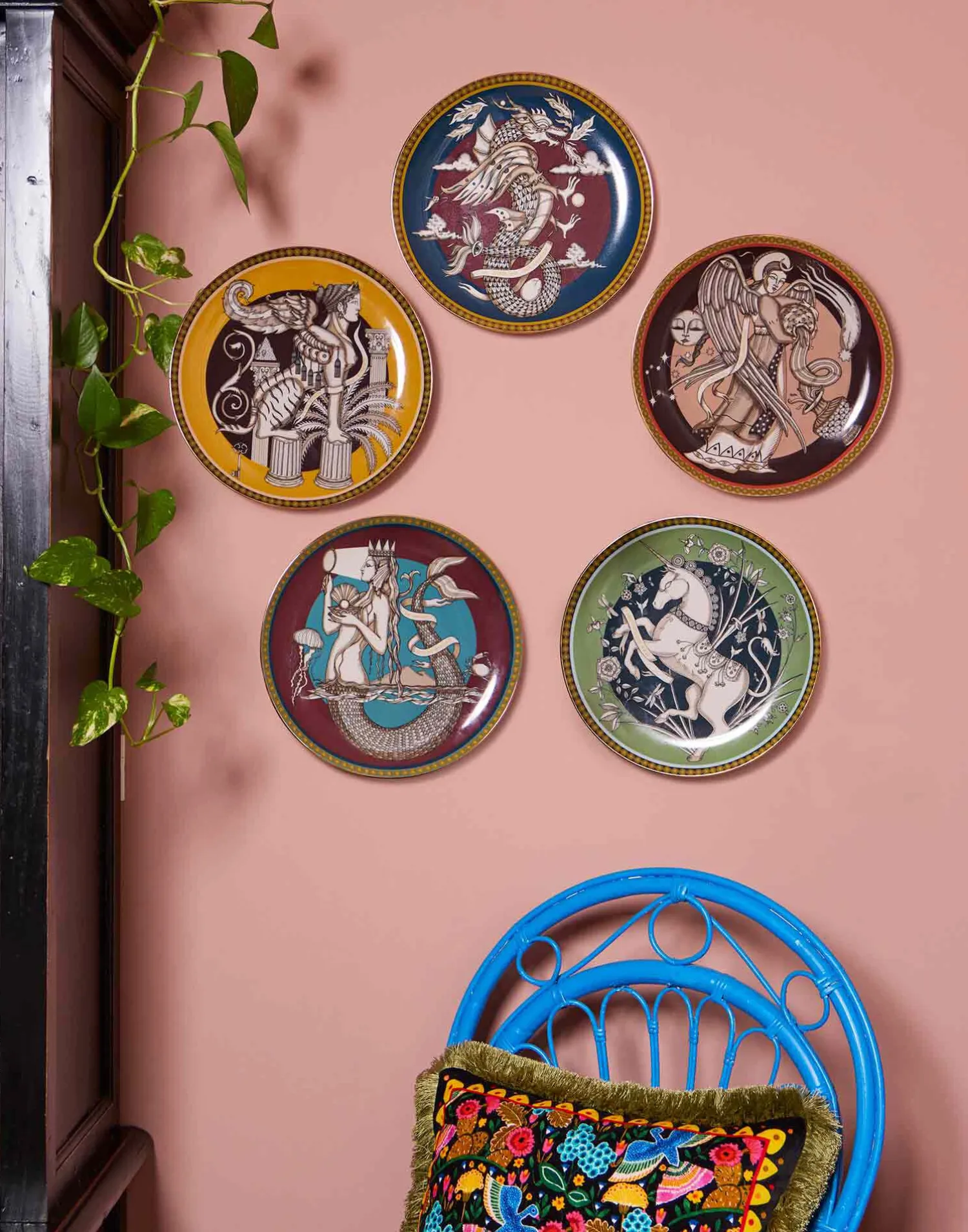 La DoubleJ Piatti Decorativi|Home Décor<Decorative PlateThe Sphynx Saffron in Porcelain