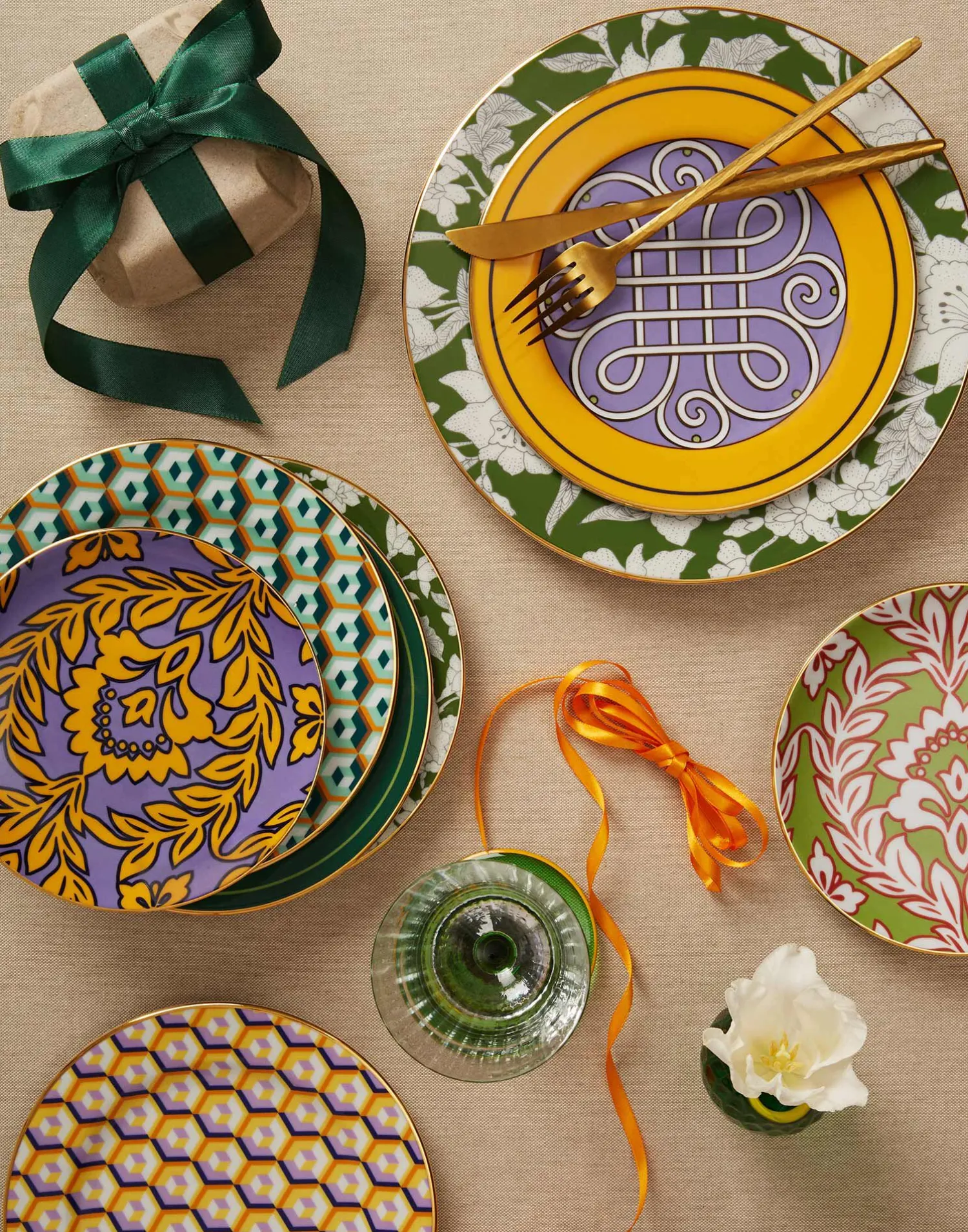 La DoubleJ Piatti Da Dessert & Piattini|Tavola<Dessert Plate Set of 2Cubi Giallo in Porcelain