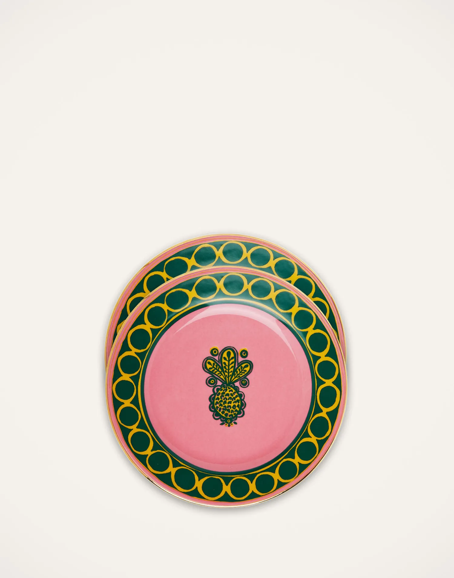 La DoubleJ Piatti Da Dessert & Piattini|Tavola<Dessert Plate Set of 2Pineapple Rosa in Porcelain