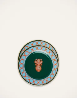 La DoubleJ Piatti Da Dessert & Piattini|Tavola<Dessert Plate Set of 2Pineapple Arancio in Porcelain
