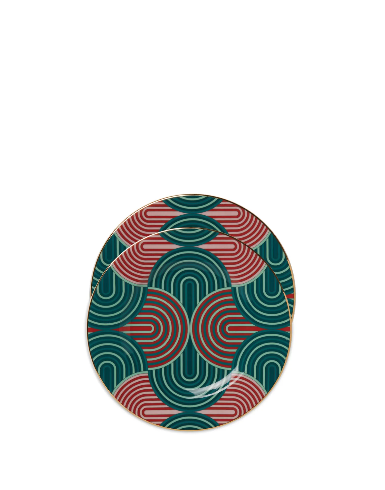 La DoubleJ Piatti Da Dessert & Piattini|Tavola<Dessert Plate Set of 2Slinky Verde in Porcelain
