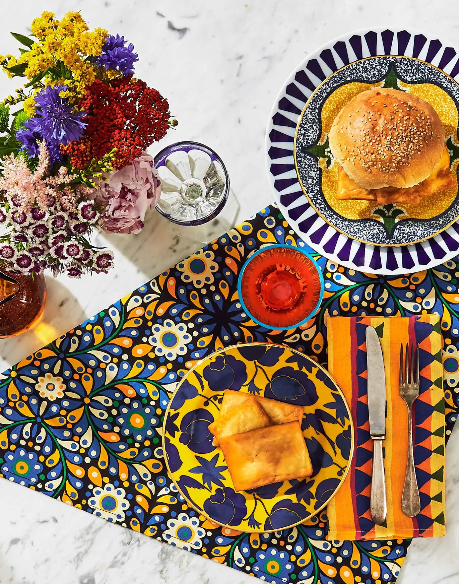 La DoubleJ Piatti Da Dessert & Piattini|Tavola<Dessert Plate Set of 2Wildbird Giallo/Blu in Porcelain