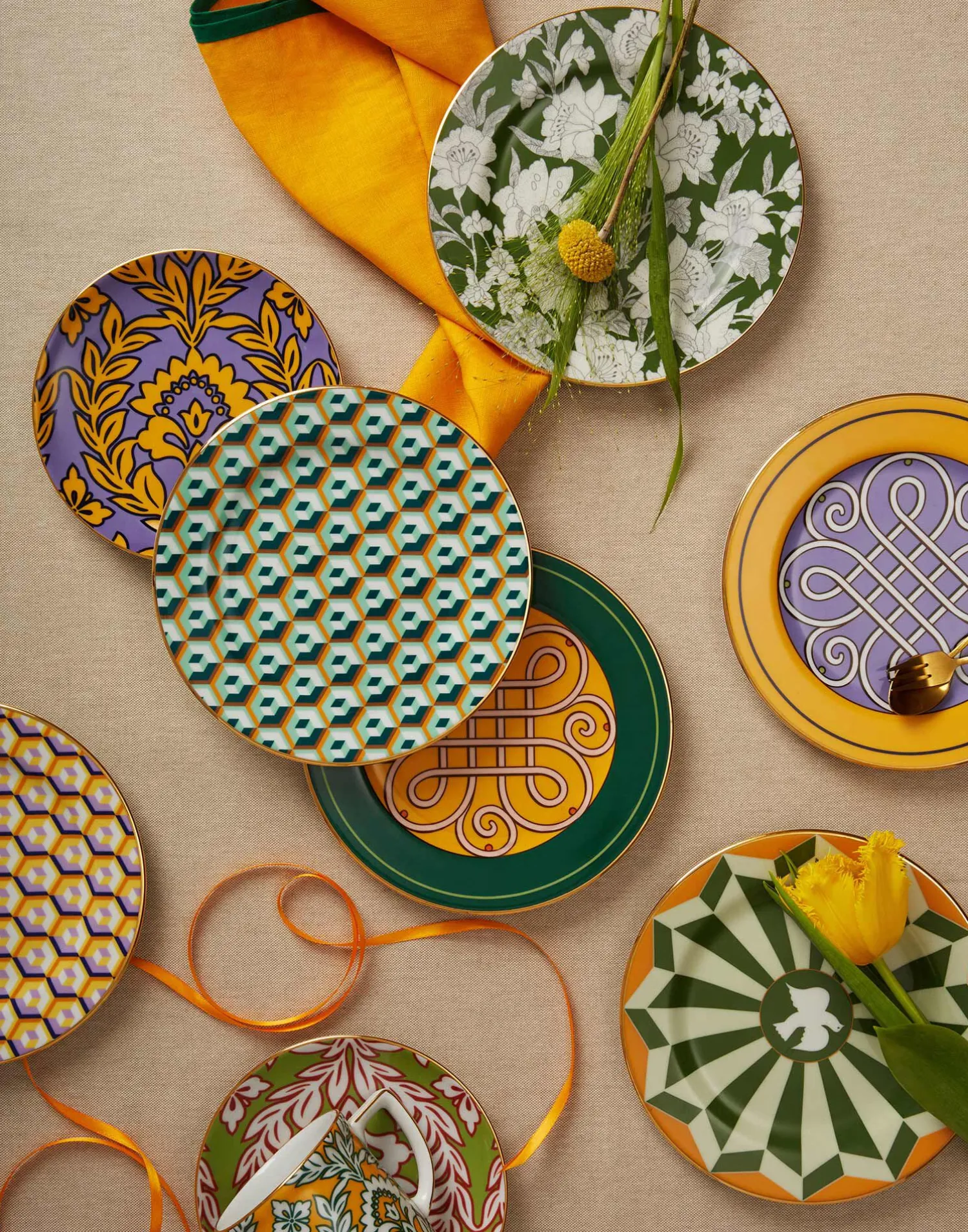 La DoubleJ Piatti Da Dessert & Piattini|Tavola<Dessert Plates Set Of 2Cortile Green in Porcelain