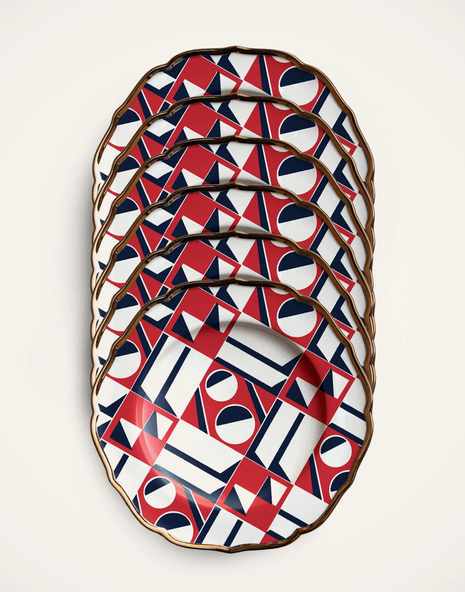 La DoubleJ Piatti Da Dessert & Piattini|Tavola<Dessert Plates Set of 6Geometrico in Ceramica