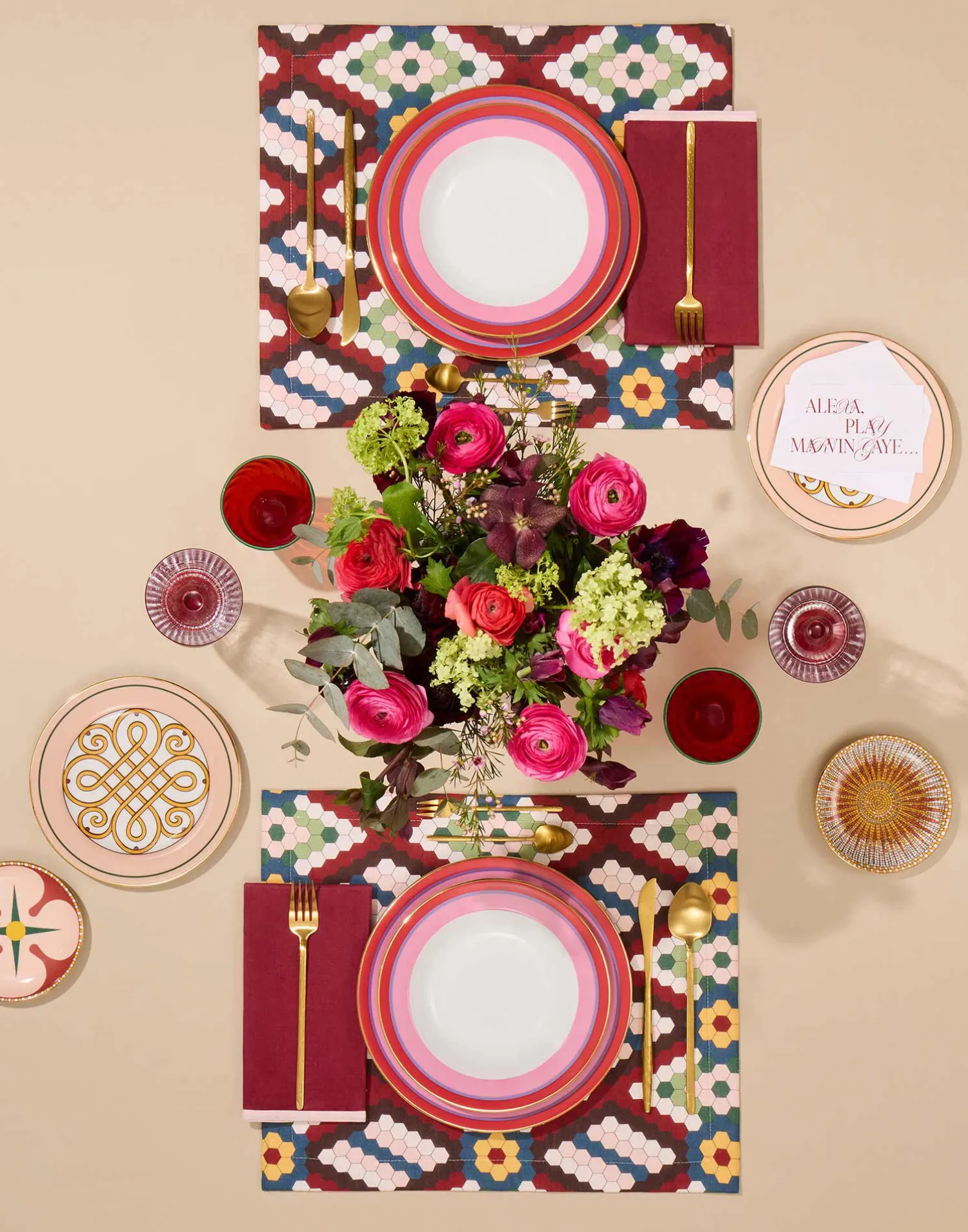 La DoubleJ Piatti|Tavola<Dinner Plates Set Of 2Rainbow Rose in Porcelain