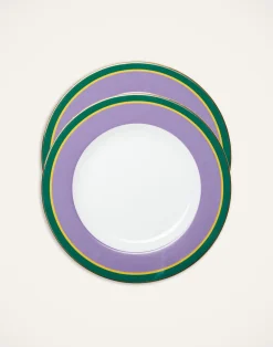 La DoubleJ Piatti|Tavola<Dinner Plates Set Of 2Rainbow Viola in Porcelain
