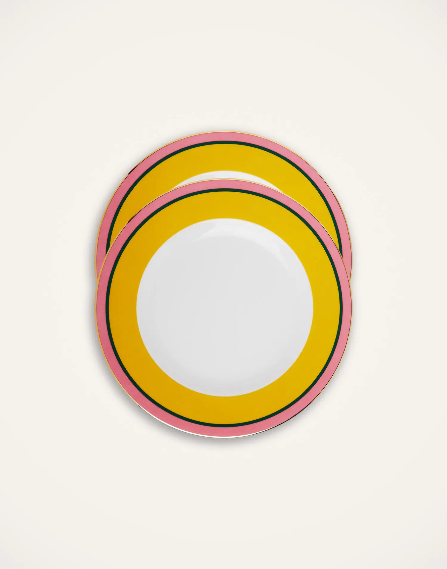 La DoubleJ Piatti|Tavola<Dinner Plates Set Of 2Rainbow Yellow in Porcelain
