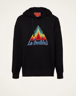 La DoubleJ Felpe E Magliette<Discman HoodieBlack in Embroidered Jersey