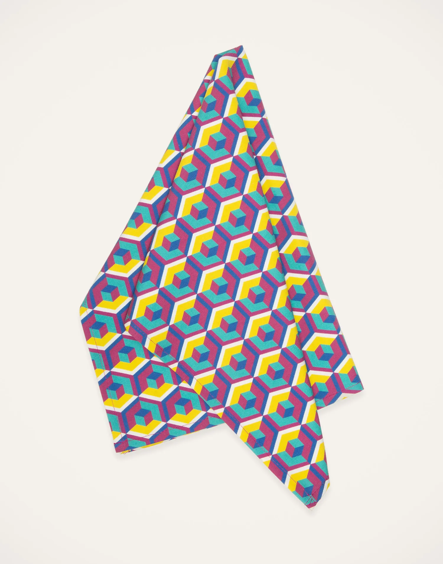 La DoubleJ Accessori Da Cucina|Tessili<Dishtowel (50x70)Cubi Giallo/Fucsia in Cotton