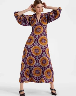La DoubleJ Vestiti<Diva DressSovereign Purple in Stretch Satin