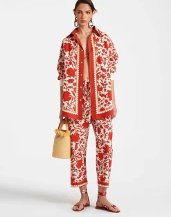 La DoubleJ Pantaloni E Shorts<Drawstring PantsDragonflower Mini Red in Summer Poplin