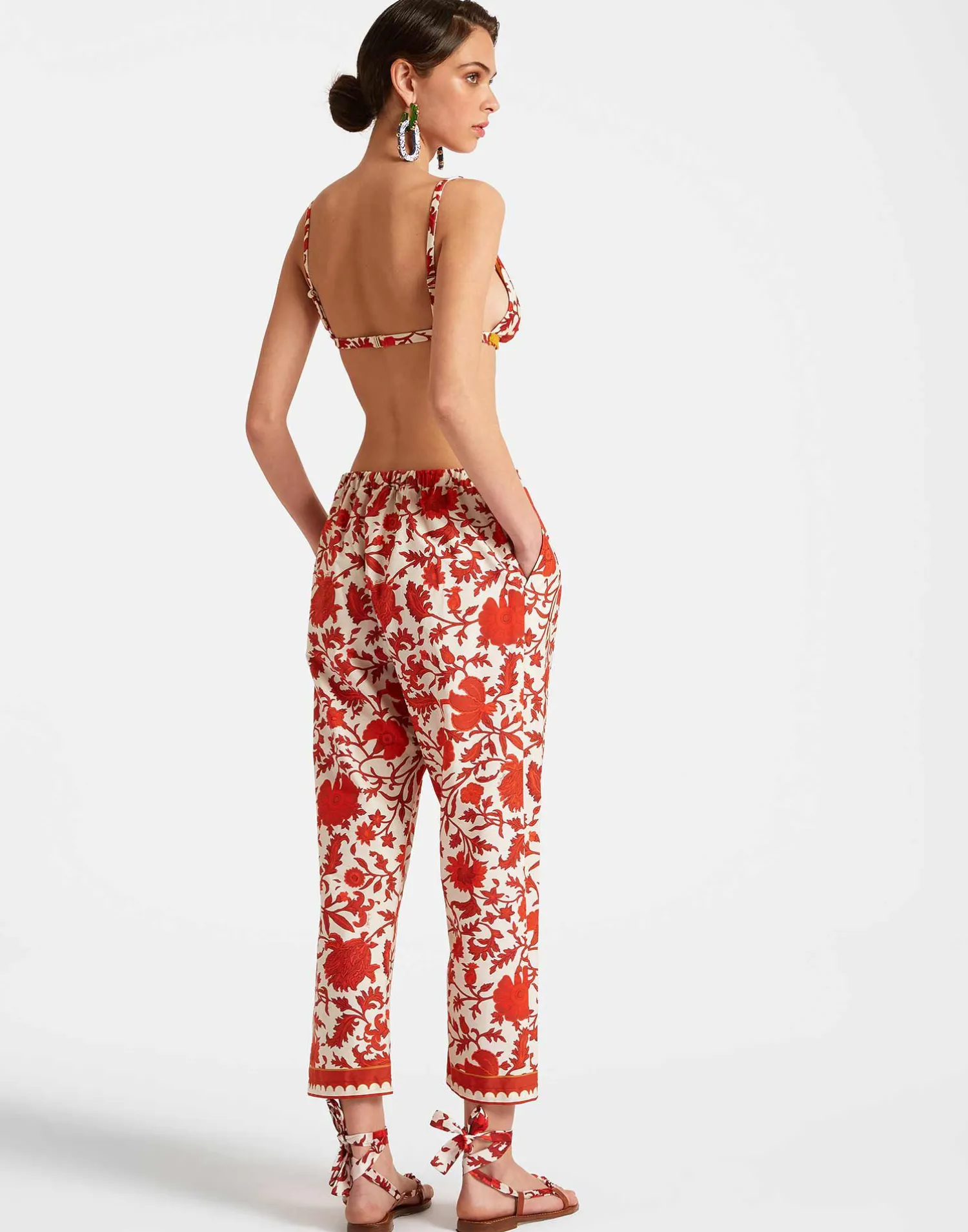 La DoubleJ Pantaloni E Shorts<Drawstring PantsDragonflower Mini Red in Summer Poplin