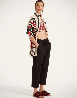 La DoubleJ Pantaloni E Shorts<Drawstring PantsSolid Black in Crisp Poplin