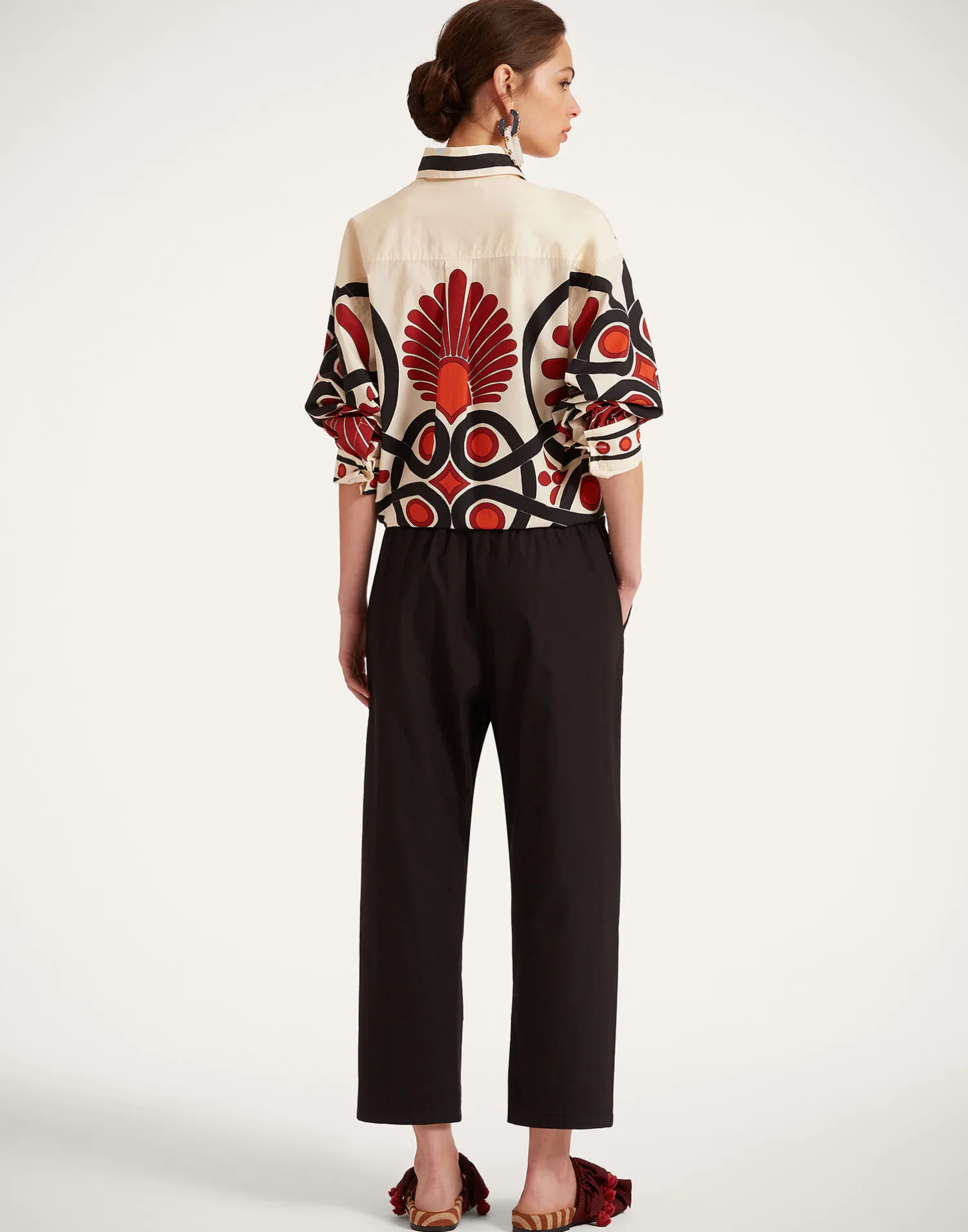 La DoubleJ Pantaloni E Shorts<Drawstring PantsSolid Black in Crisp Poplin