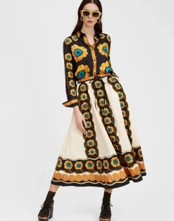 La DoubleJ Gonne<Drawstring SkirtDaisychain Placée Orange in Light Faille