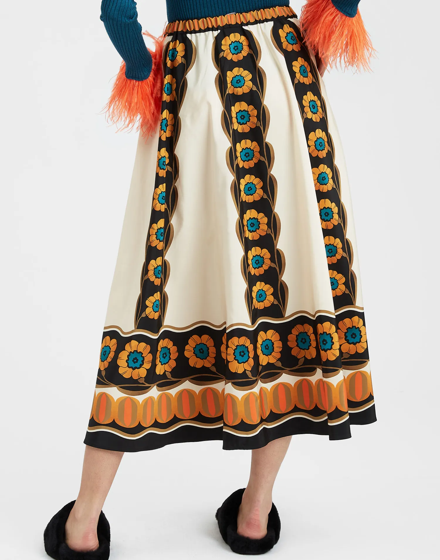 La DoubleJ Gonne<Drawstring SkirtDaisychain Placée Orange in Light Faille