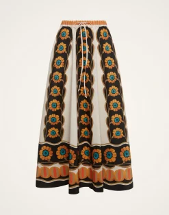 La DoubleJ Gonne<Drawstring SkirtDaisychain Placée Orange in Light Faille