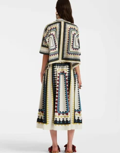 La DoubleJ Gonne<Drawstring SkirtDoric Plac&eacute;e Cream in Cotton Poplin