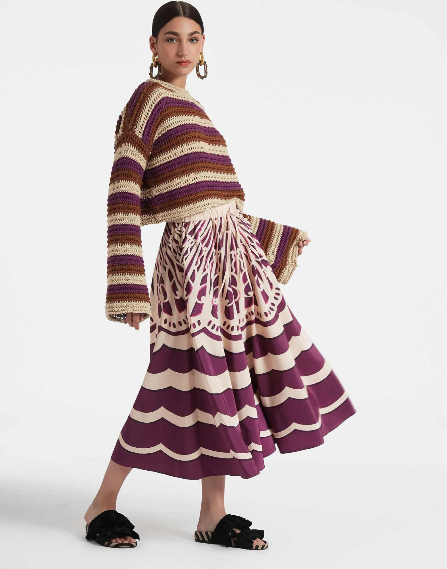La DoubleJ Gonne<Drawstring SkirtFans Placée Purple in Faille