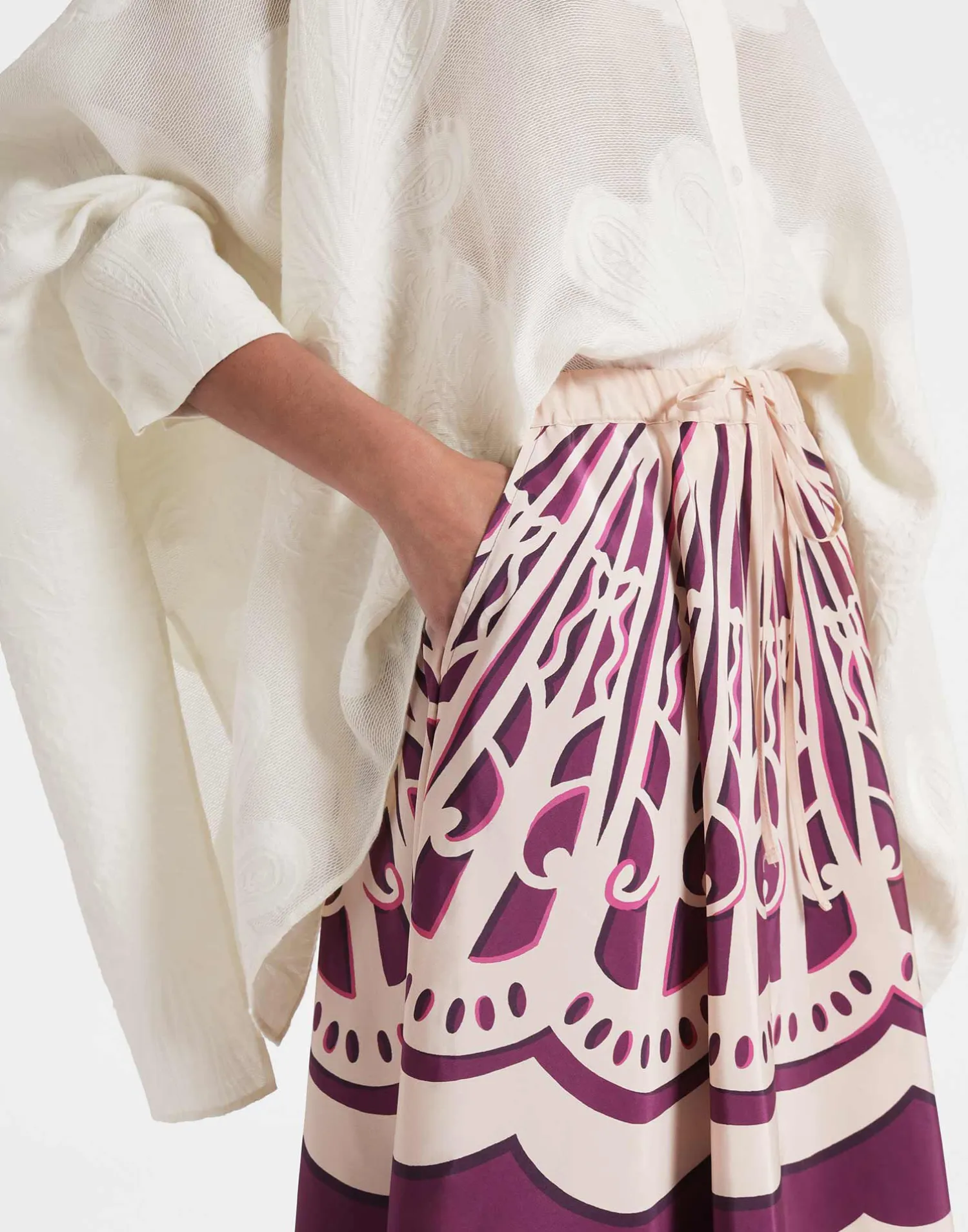 La DoubleJ Gonne<Drawstring SkirtFans Placée Purple in Faille