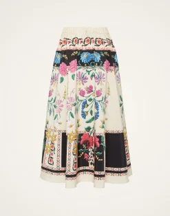 La DoubleJ Gonne<Drawstring SkirtPlaza Placée Ivory in Faille