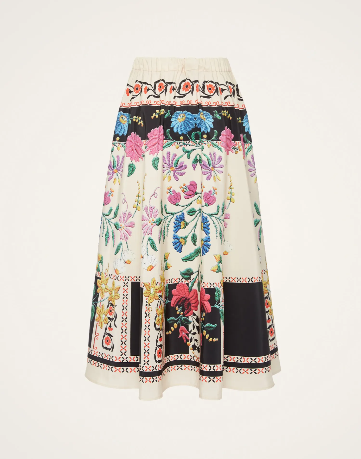 La DoubleJ Gonne<Drawstring SkirtPlaza Placée Ivory in Faille