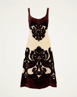 La DoubleJ Party Dressing<Ella Midi DressCorsini Placée Cream in Cotton Velvet